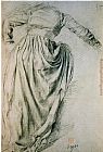Edgar Degas Wall Art - study of a draped woman